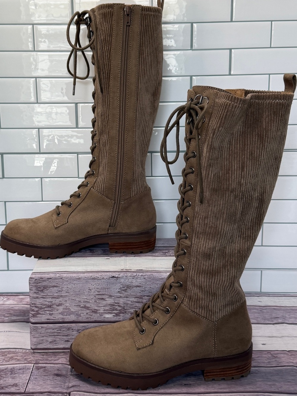 Crown Vintage Anaben knee high combat boots size 6M. MSRP $140 - Picture 2 of 10